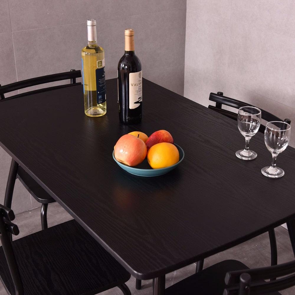5 Piece Dining Set Table and 4 Chairs Modern Home Kitchen Room - Breakfast Furniture Wood Dining Table Set (FW1)(1U67)