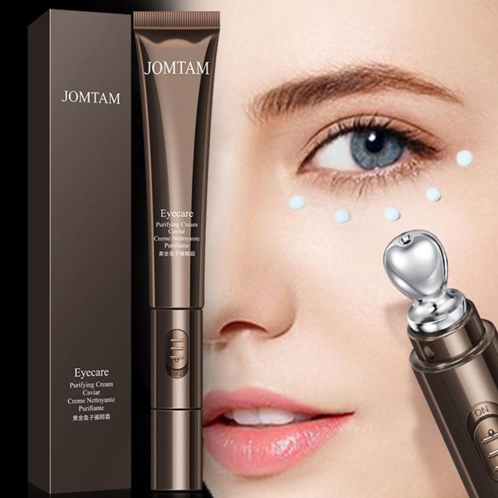 Gold Caviar Massager Eye Cream 2 in 1 Anti Wrinkle Eye Serum Roller Massager Anti Puffiness Remove Eye Dark Circles Eye Care(M2)(1U86)(F86)
