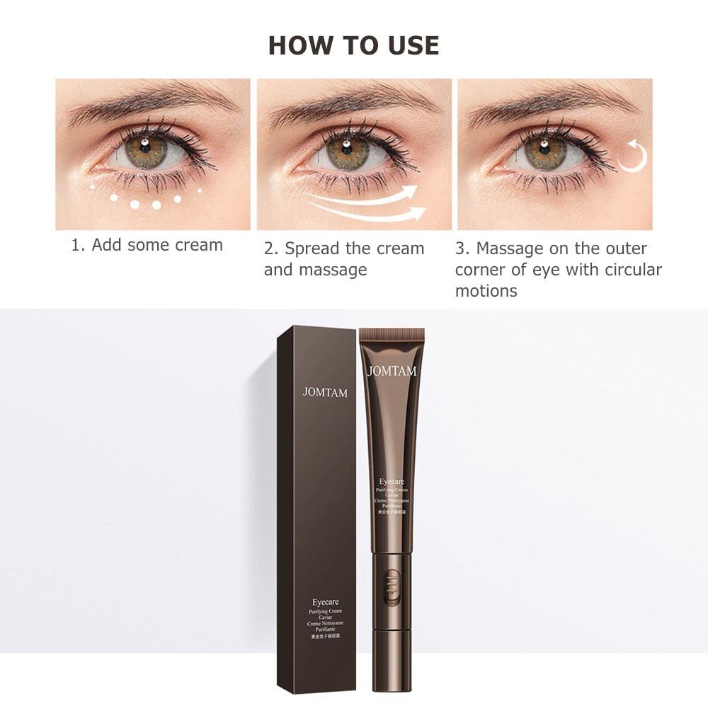 Gold Caviar Massager Eye Cream 2 in 1 Anti Wrinkle Eye Serum Roller Massager Anti Puffiness Remove Eye Dark Circles Eye Care(M2)(1U86)(F86)