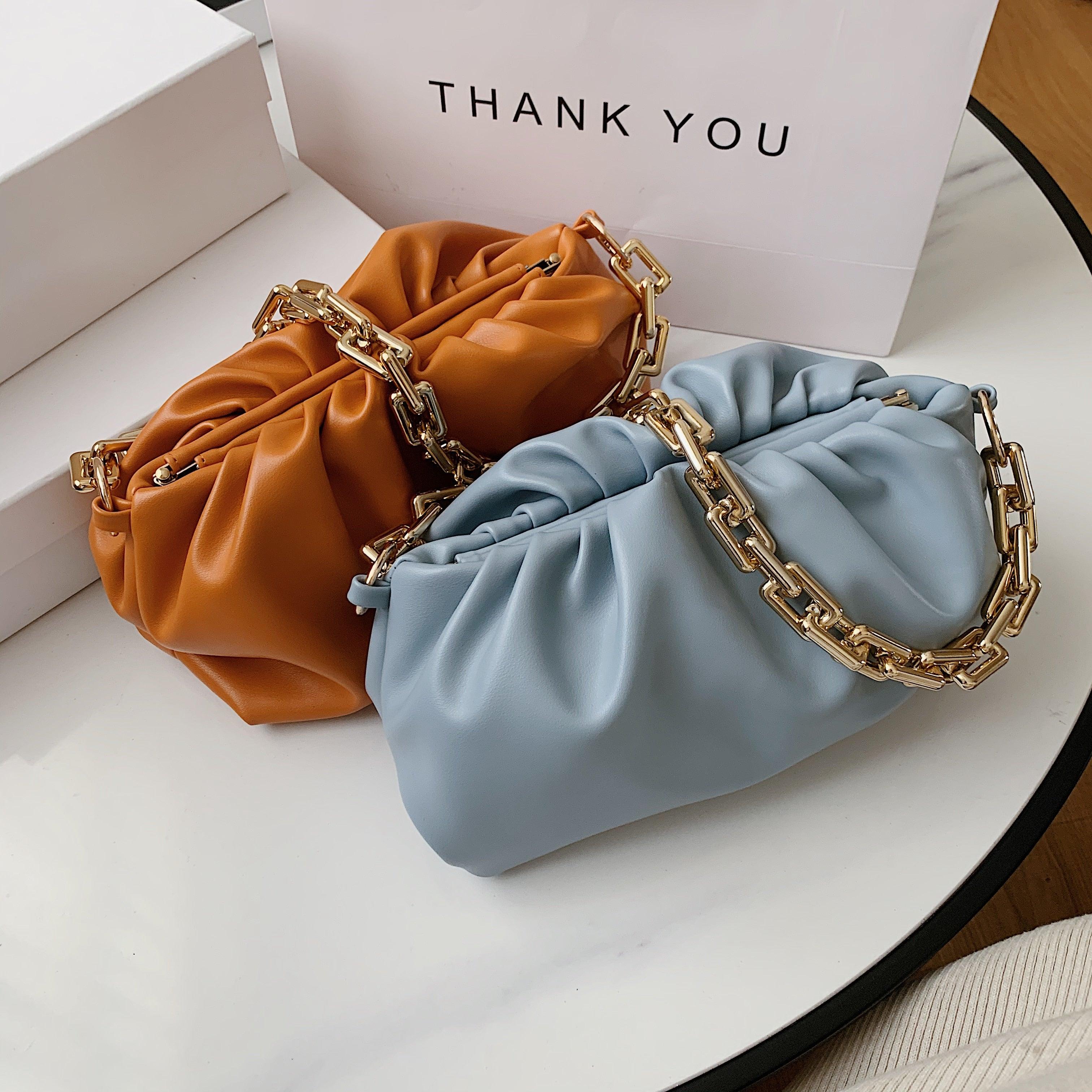 Chain Strap Crossbody Bag |Chain Dumpling Shoulder Bag | Modernicities Blue / 28cmx14cmx10cm