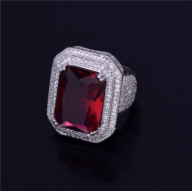 Great Gold Color Ring - Blue Color Stones Cubic Zircon Copper Jewelry (2U83)