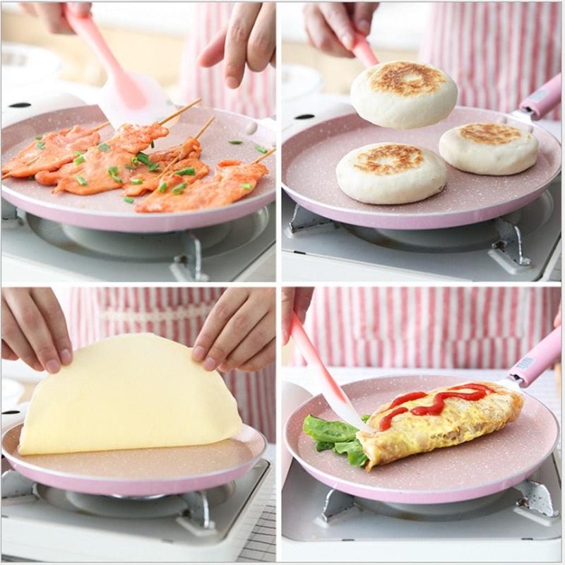 Large Crepe Pan 6/8/10 Inch Non-Stick Scratch-Resistant Forged Aluminum Pans (AK1)