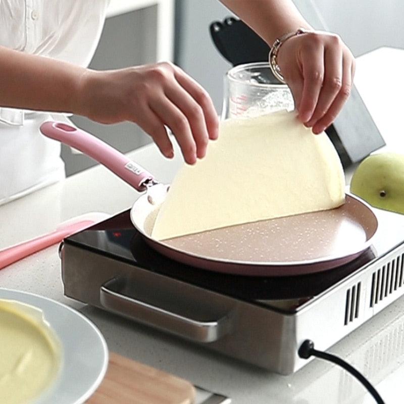 Large Crepe Pan 6/8/10 Inch Non-Stick Scratch-Resistant Forged Aluminum Pans (AK1)