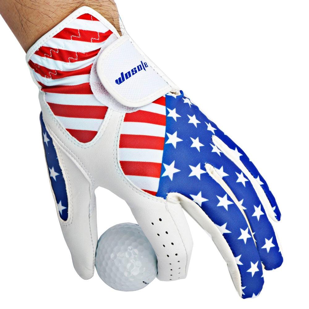 Great Golf Gloves - American Flag - Men's Left Handed ventilation Golf Gloves (D17)(4AC1)