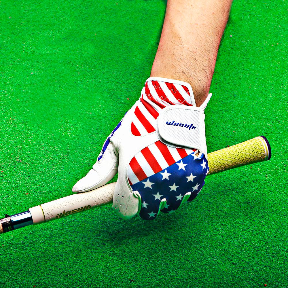 Great Golf Gloves - American Flag - Men's Left Handed ventilation Golf Gloves (D17)(4AC1)