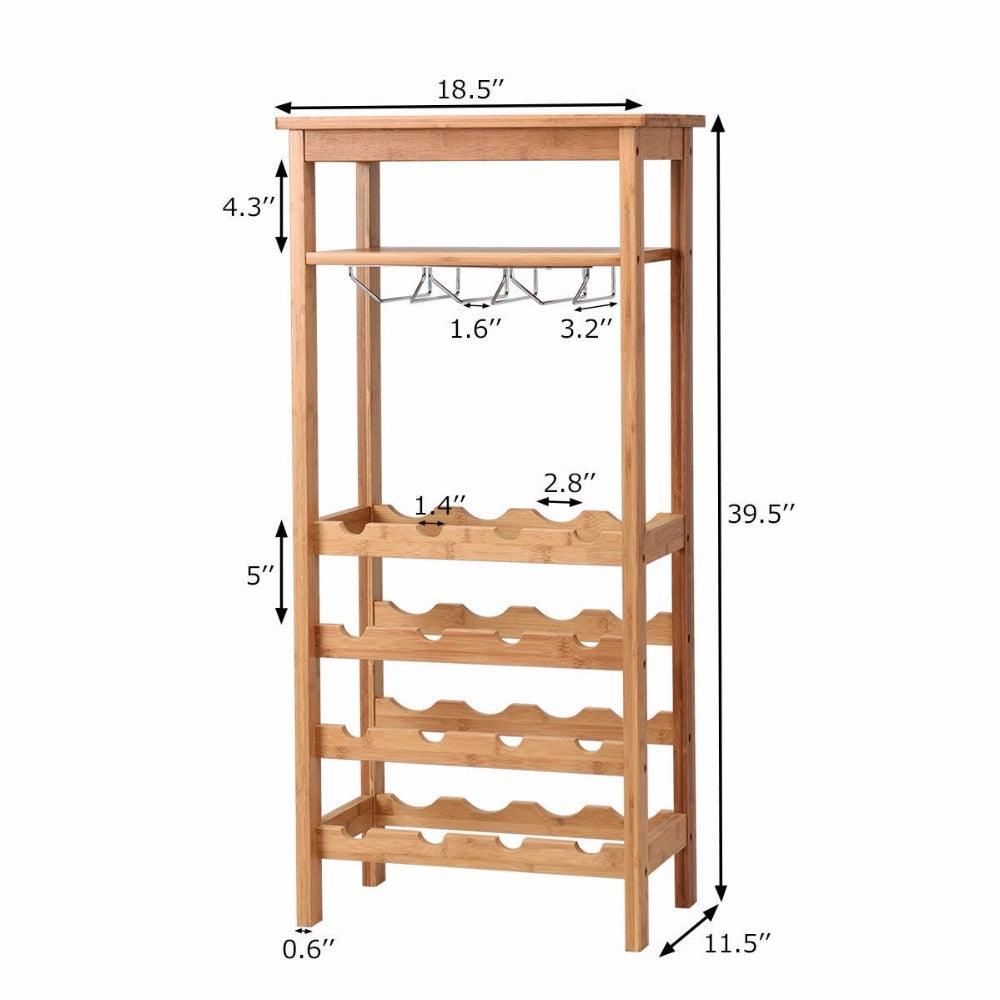 2-Tier 12 Bottles Bamboo Wine Rack Display Storage Shelf Holder Home Kitchen (D67)(FW8)(1U67)