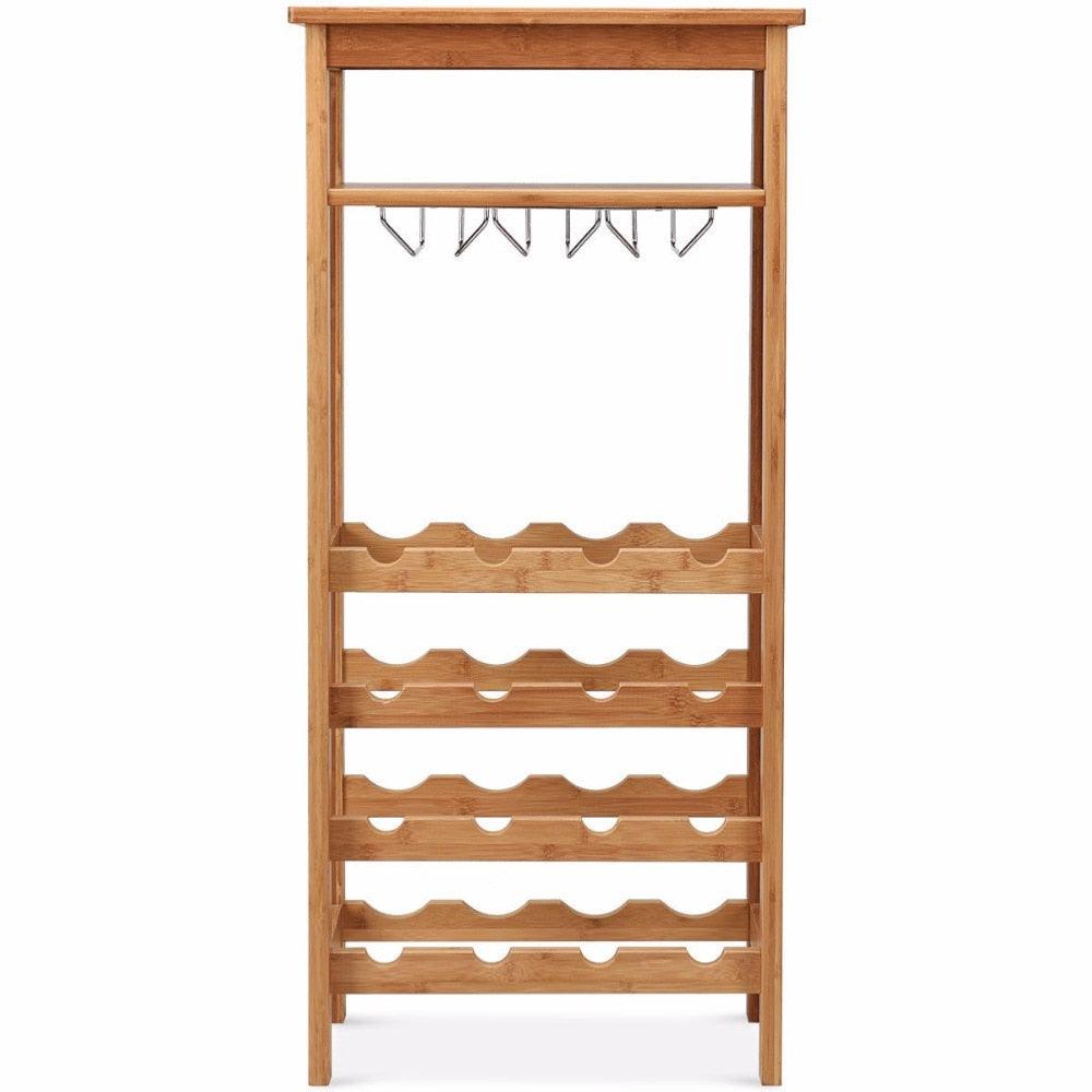 2-Tier 12 Bottles Bamboo Wine Rack Display Storage Shelf Holder Home Kitchen (D67)(FW8)(1U67)