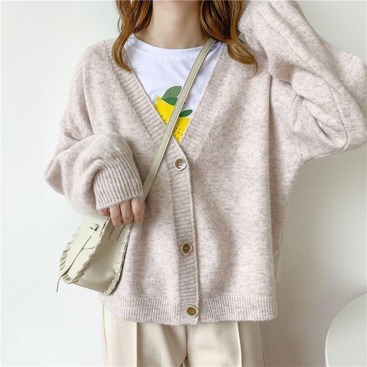Winter Women Sweater Cardigans - Oversize V neck Knit Cardigans - Girls Outwear Chic Tops (TP4)(TB8C)