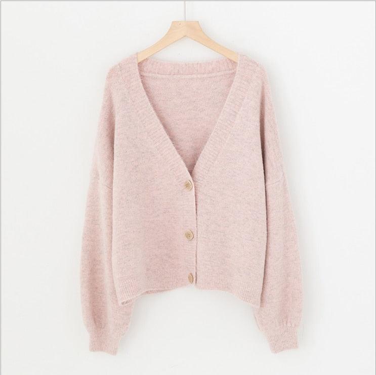 Winter Women Sweater Cardigans - Oversize V neck Knit Cardigans - Girls Outwear Chic Tops (TP4)(TB8C)