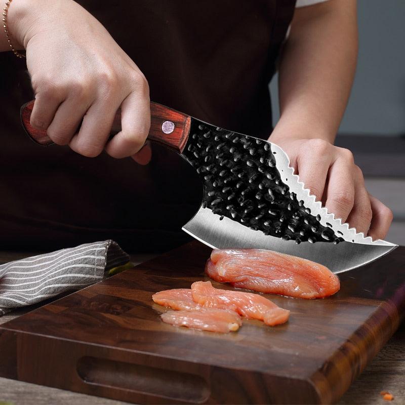 Forged Small Scimitar To Cut Meat Butcher - Boning Knife Hammered Household Outdoor Sliced Slaughter Small Kitchen Knife (AK5)(1U61)