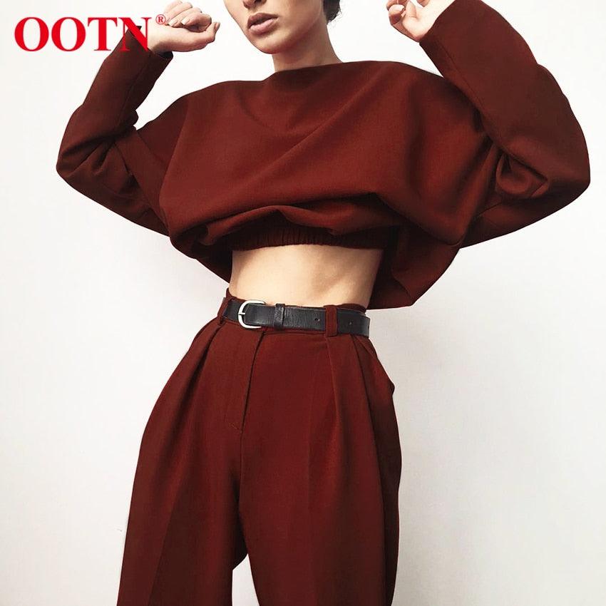 Great Brown Pencil Pants Female Autumn Winter Elegant Ladies Plain Casual Black Pants - Office Work Straight Women Trousers (D25)(BP)(1U25) - Deals DejaVu
