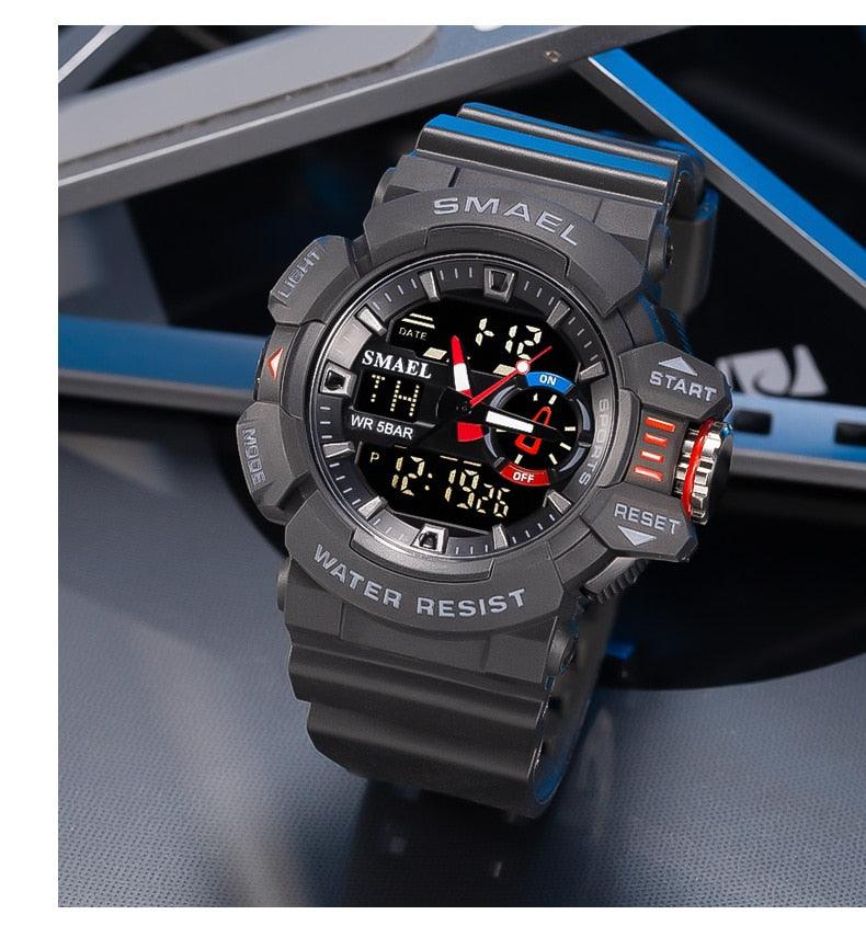 Military Watch For Men 50M Waterproof Clocks Luminous - Hands Digital Wristwatches Black Gold (MA9)(RW)(1U84)