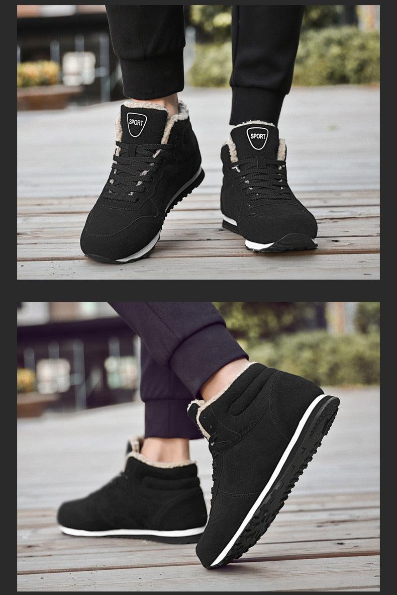 Great Winter Men Boots - Casual Plush Women High-top Shoes Lace-Up Breathable Couple Footwear 2021 Brand Quality Flats Hot Sale (MSC3)(MCM)(1U16)(1U12) - Deals DejaVu