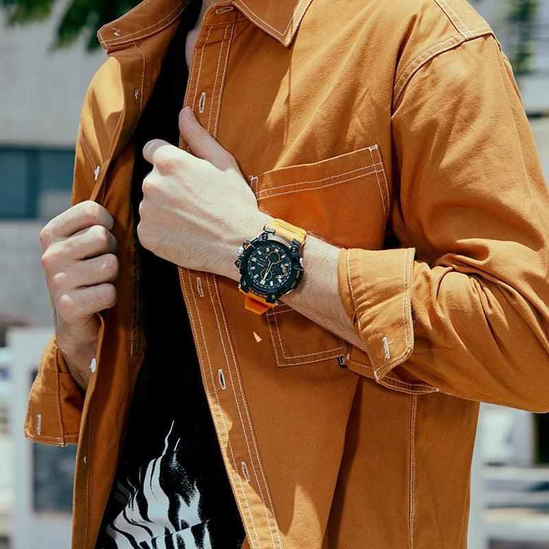 Sport Watch Dual Time Men Watches - 50m WaterproofMale Clock Military Watches - 1802D - Watches Gifts (MA9)(RW)(1U84)