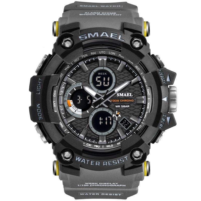 Sport Watch Dual Time Men Watches - 50m WaterproofMale Clock Military Watches - 1802D - Watches Gifts (MA9)(RW)(1U84)