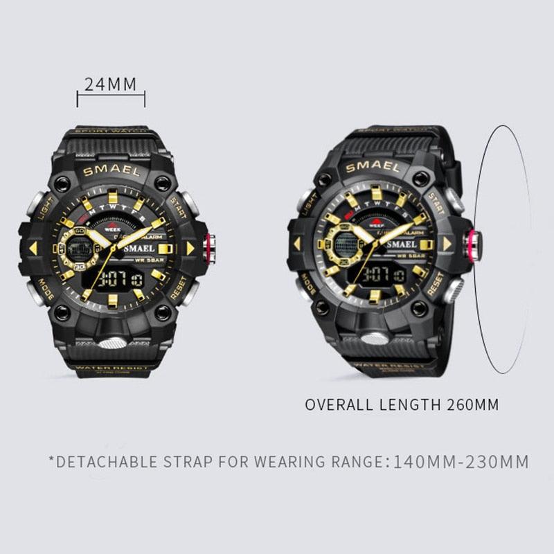 Military Watches - Men Sport Watch - New 50M Waterproof Wristwatch Stopwatch Alarm LED Light (MA9)(RW)(1U84)