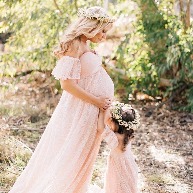 Maternity Wedding Dress Sexy Lace Photography Props Pregnancy Woman Photo Shoot Pregnant Baby Shower Clothes Cotton Maxi Gown (Z6)(1Z1)(2Z1)(3Z1)(7Z1) - Deals DejaVu