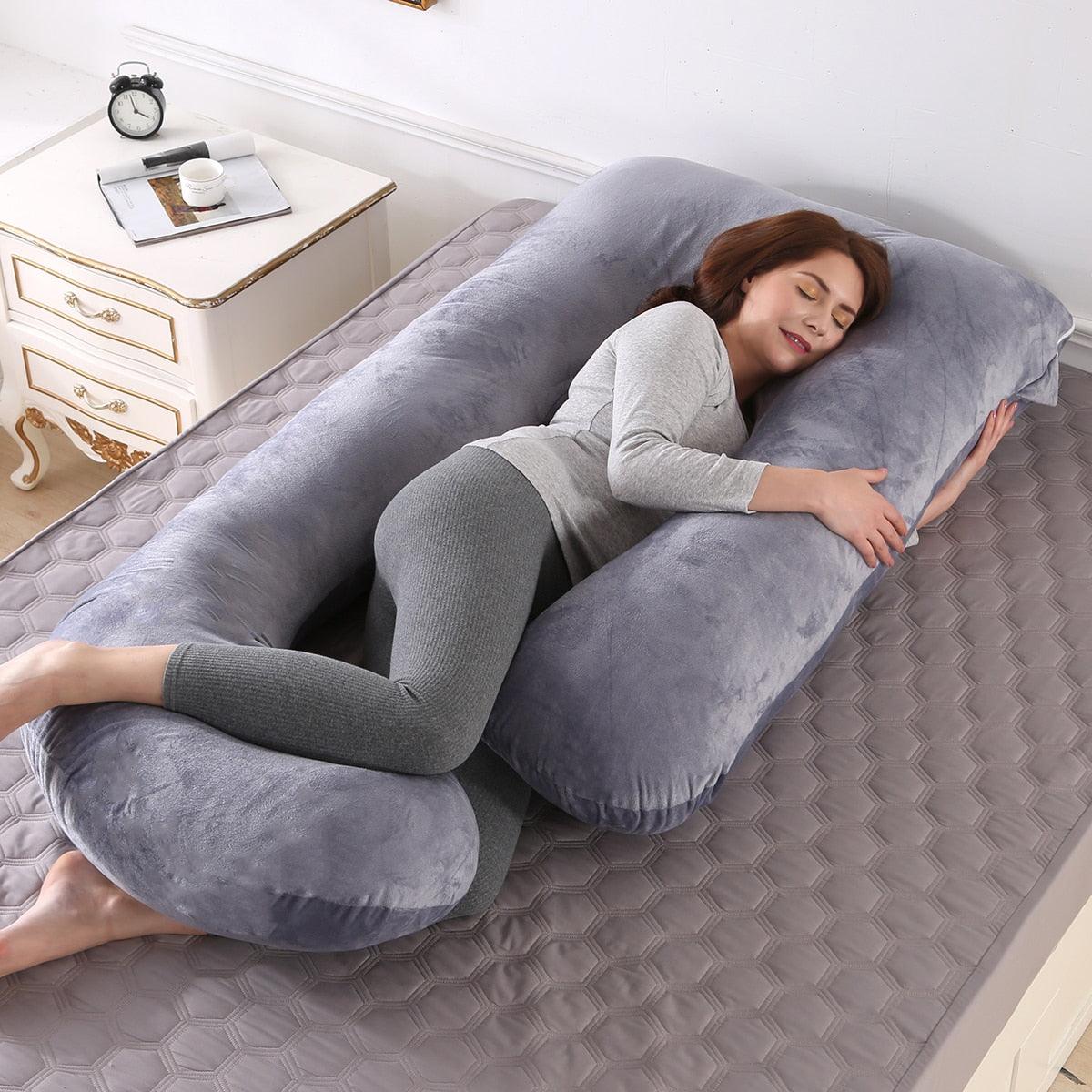 Superior Quality Pregnancy Pillow - Large Size Sleeping - Support Pillow For Pregnant Women - Nice J Shape Maternity Pillows (8Z2)(9Z2)(1Z3)(1U7) - Deals DejaVu