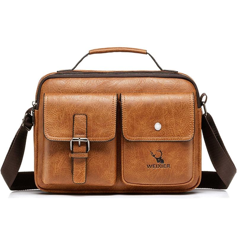 Great Men's Briefcase - Casual bag Men Small Messenger Bag - Vintage Shoulder Bags Male Flap Bags Capacity Men Handbag for male (3MA1)(LT4)(1U78) - Deals DejaVu