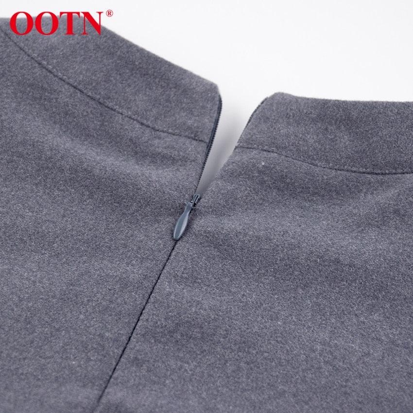 Amazing Office Work Trousers Ladies High Waist Gray Pants - Women Autumn Winter Woolen Pocket Casual Pencil Pants Female Fashion (BP)(1U25) - Deals DejaVu