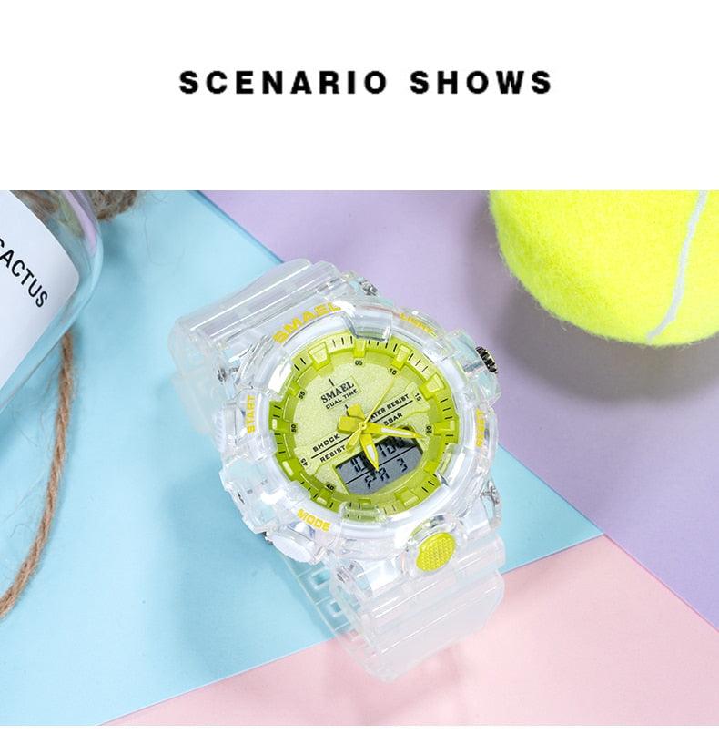 Woman Watch Quartz - Sports Watches Kids 50M Waterproof Wristwatches - Jelly Starp Clock 8025 Children Clocks Lady Watch Women (RW)(1U82)(1U84)(1U48)