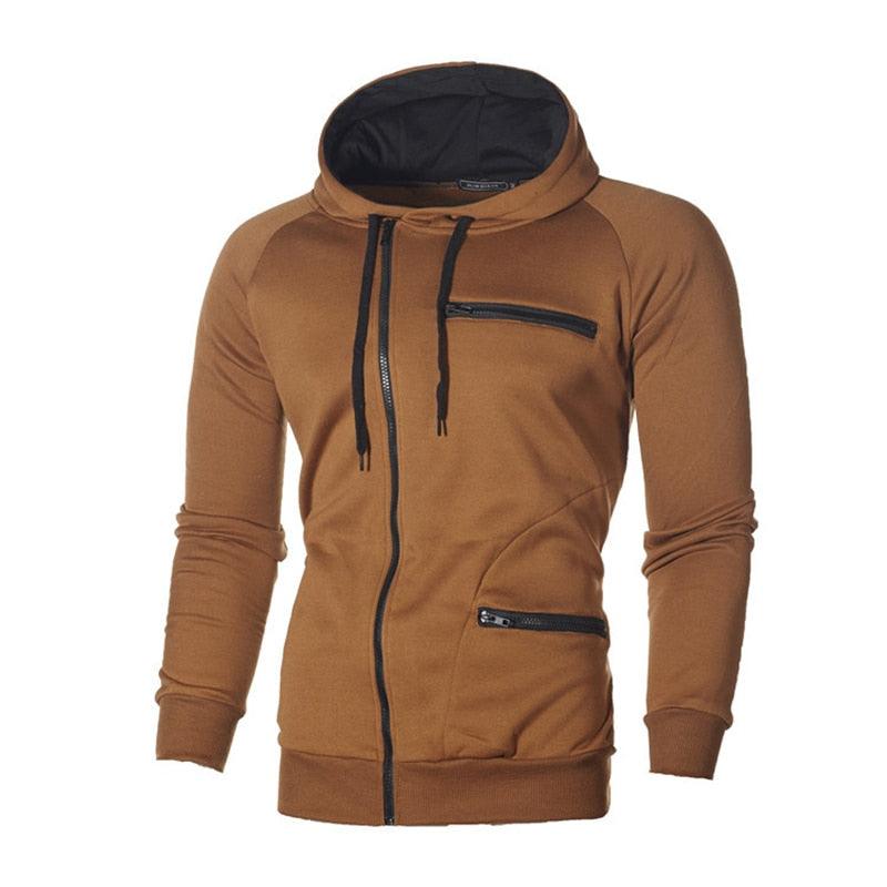 Fashion Brand Men's Hoodies - Spring Autumn Male Casual Hoodies Sweatshirts -Men's Zipper Solid Color Hoodies (TM5)(CC1)(1U100)