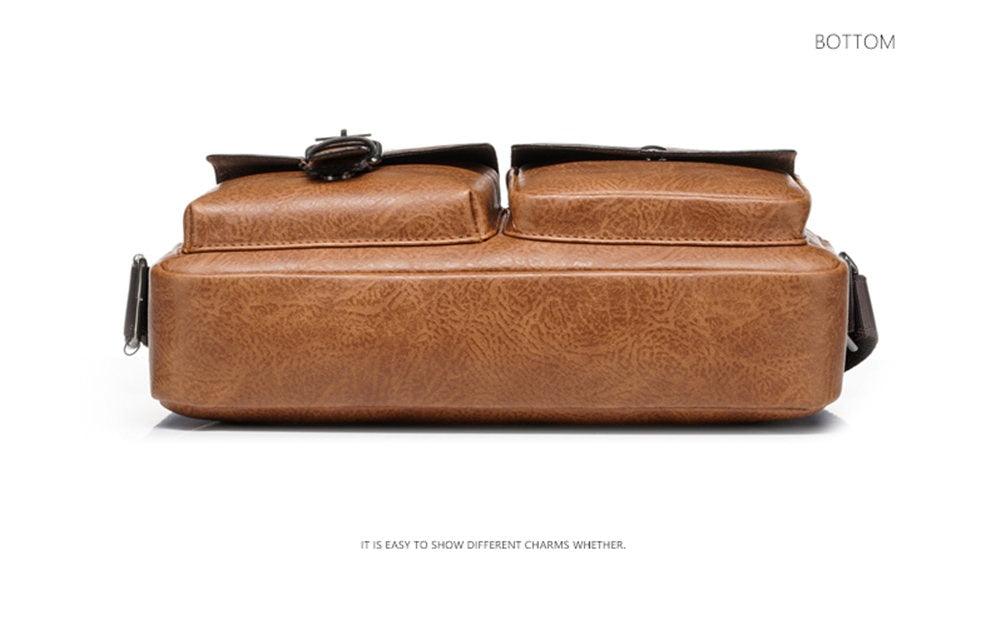 Great Men's Briefcase - Casual bag Men Small Messenger Bag - Vintage Shoulder Bags Male Flap Bags Capacity Men Handbag for male (3MA1)(LT4)(1U78) - Deals DejaVu
