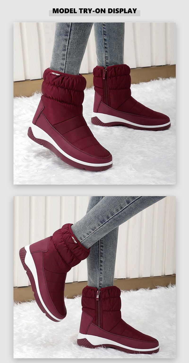 Women Winter Platform Zip Ankle Boots - Waterproof Boots - Ladies Original Breathable Casual Shoes (BB2)(CD)(WO4)(BB5)(F38)(3U38) - Deals DejaVu