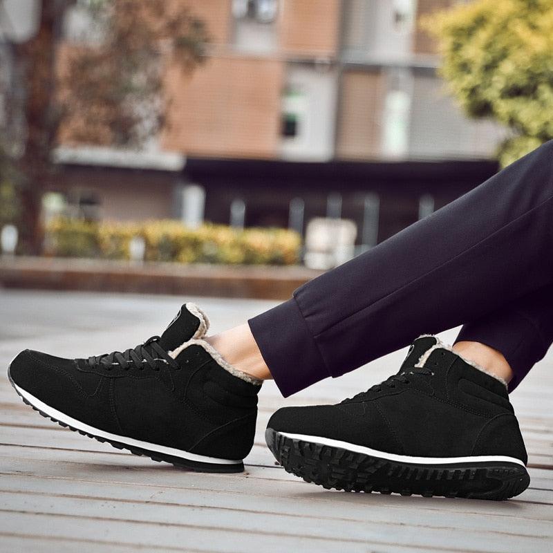 Great Winter Men Boots - Casual Plush Women High-top Shoes Lace-Up Breathable Couple Footwear 2021 Brand Quality Flats Hot Sale (MSC3)(MCM)(1U16)(1U12) - Deals DejaVu