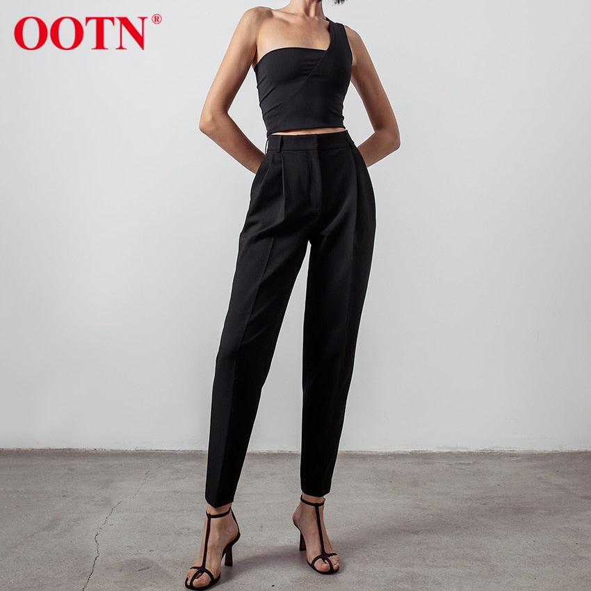 Business Work High Waist Pencil Pants - Women Autumn Elegant Ankle-Length Pants - Office Lady Pleated Quality Wild Pants (BP)(1U25) - Deals DejaVu