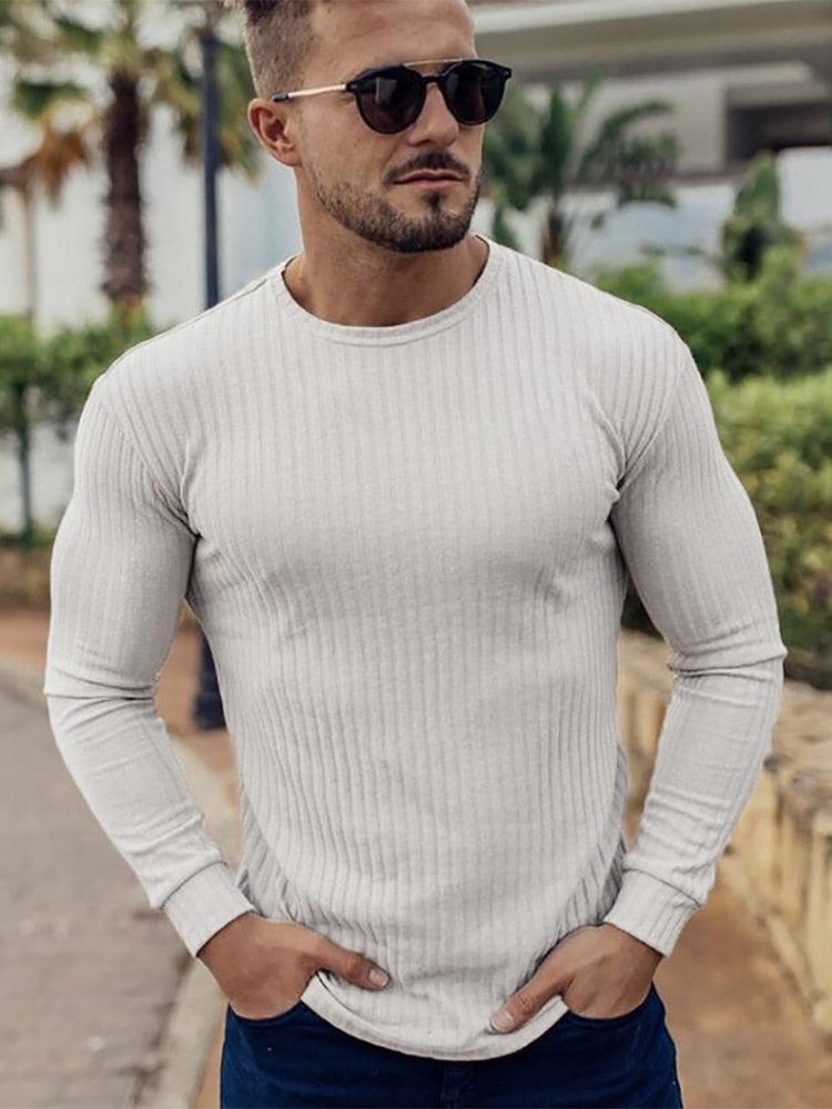 New Fashion Men's Hooded T-shirt - Slim Fit Sweaters Knittwear Mens Long Sleeve Pullovers (TM5)(CC1)(1U100)(TM7)(1U101)(1U100)