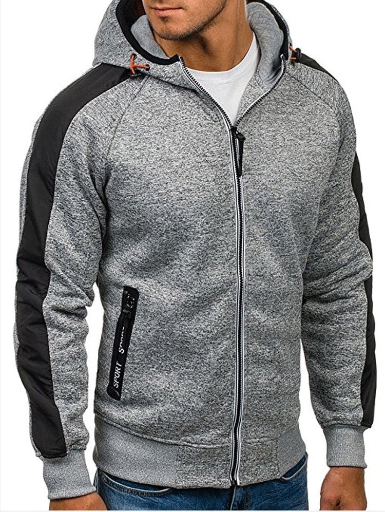 Men Sports Casual Wear Zipper - Fashion Tide Jacquard Hoodie - Fleece Jacket Fall Sweatshirts Spring Autumn Coat (TM5)(CC1)(1U100)