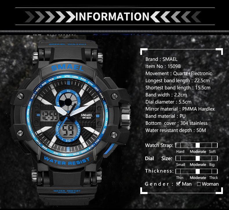 Sport Watches For Men Military Clock - Watch 50M Waterproof Luminous White Wristwatch Band (MA9)(RW)(1U84)