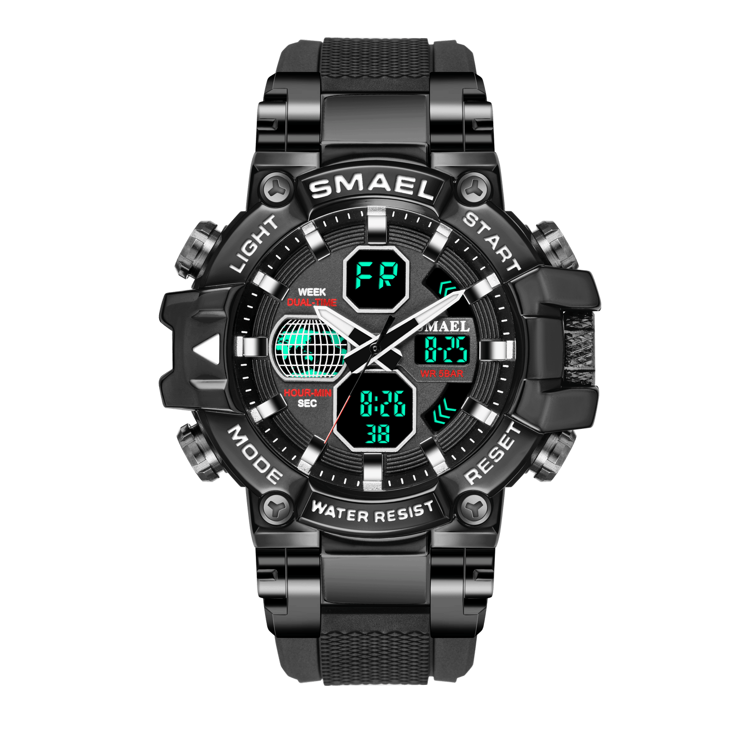 Sport Watches - Men Watch Military Army 50M Waterproof Auto Date Alarm Clock 8027 Quartz (MA9)(RW)(1U84)