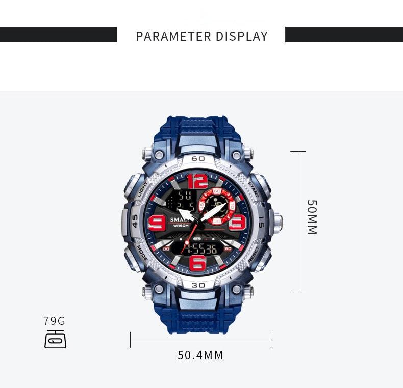Quartz Watch For Men - Waterproof Stopwatch LED - Male Clock - Sport Watches Men relogio masculino Digital (MA9)(RW)(1U84)
