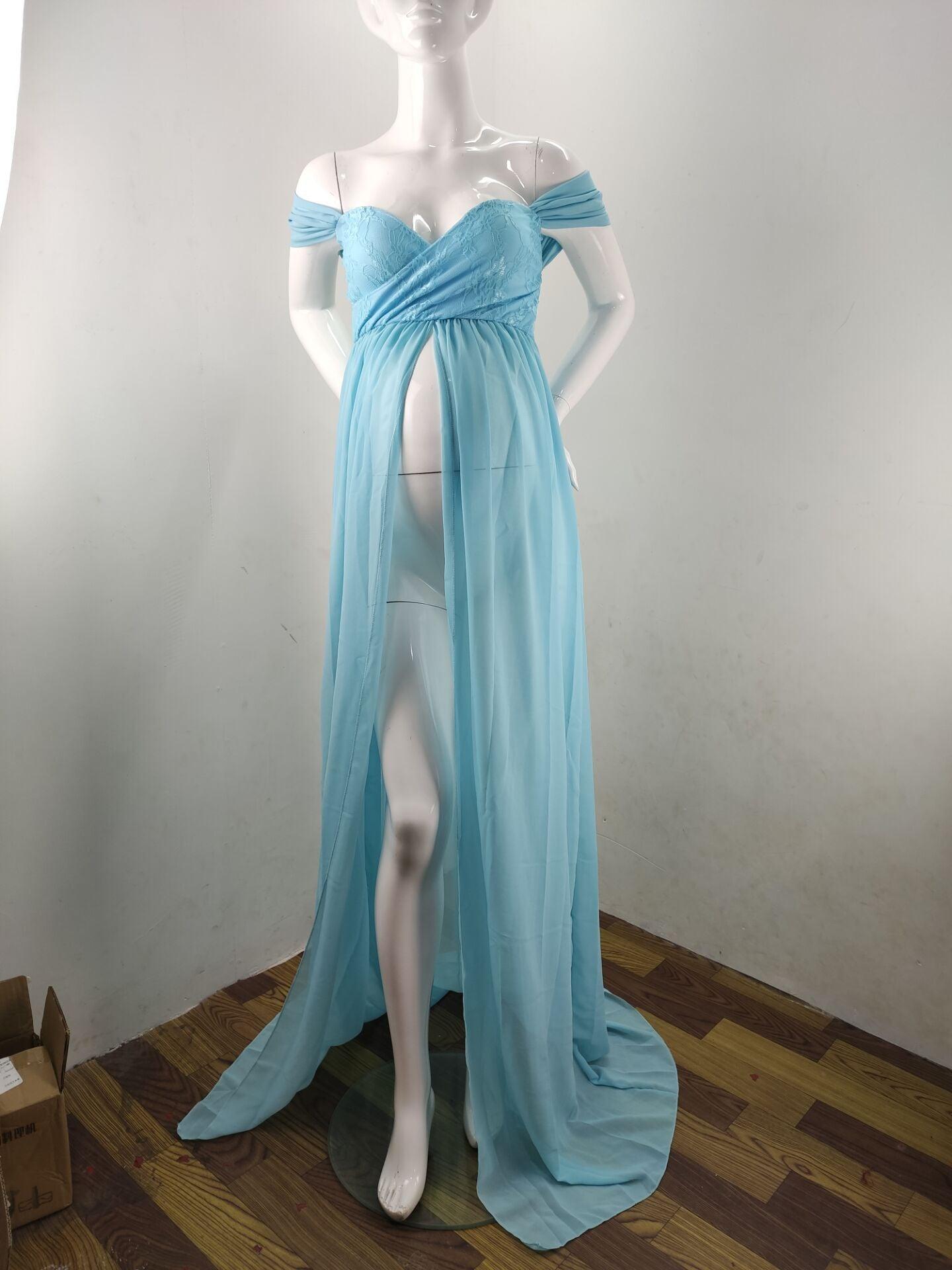 Great White Maternity Dresses For Photography Gown - Baby Shower Dresses -Prenatal Photo Clothes Chiffon Floor(1U5)(Z6)(Z8)(1Z1)(2Z1)(3Z1)(4Z1)(7Z1)