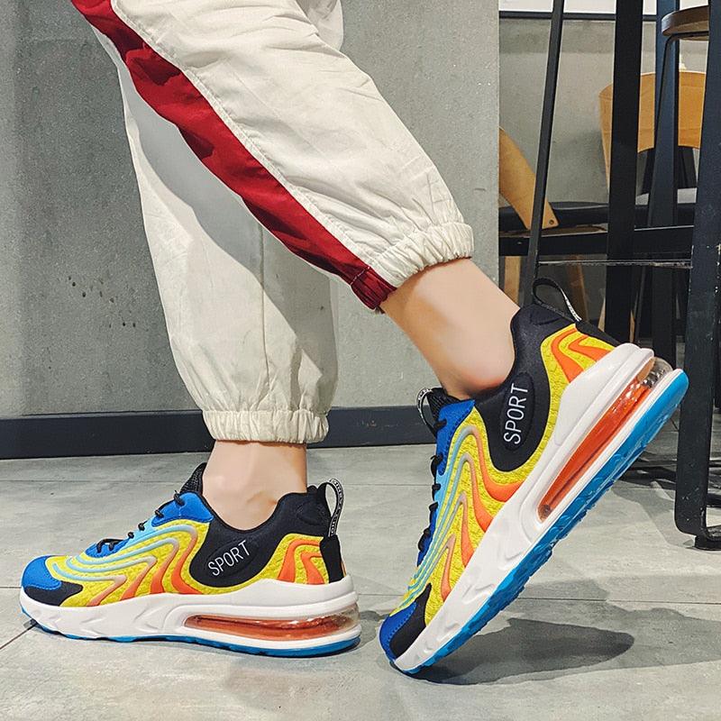 Cool New Men Chunky Sneakers Lace-up Flat Casual Shoes with Platform - Stylish Mixed Color Breathable Adult Male Tenis Footwear (MSC3)(MSC7)(MSA1)(MCM)(MSA2)(1U12) - Deals DejaVu