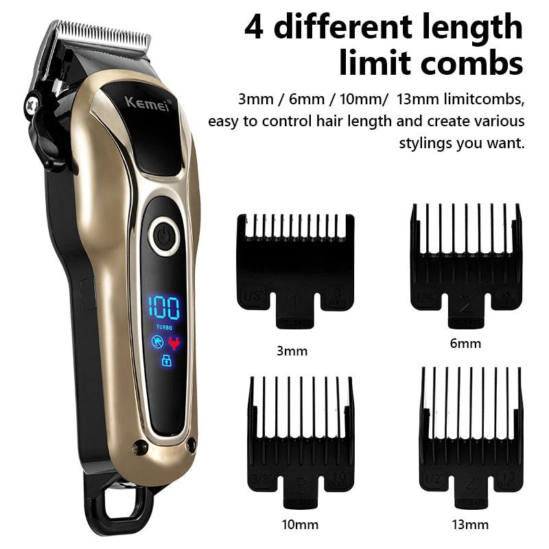 Professional Barber Hair Clipper - Rechargeable Electric T-Outliner Finish Cutting Machine - Beard Trimmer Shaver Cordless Corded (BD6)(1U45)(F45)