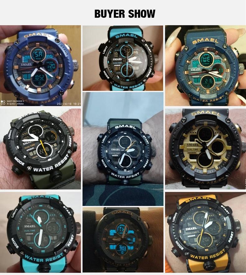 Sport Watch Men Waterproof LED Digital Watches - Stopwatch 8038 - Men Watches Quartz (MA9)(RW)(1U84)