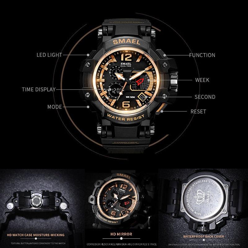 Sport Watches For Men Military Clock - Watch 50M Waterproof Luminous White Wristwatch Band (MA9)(RW)(1U84)