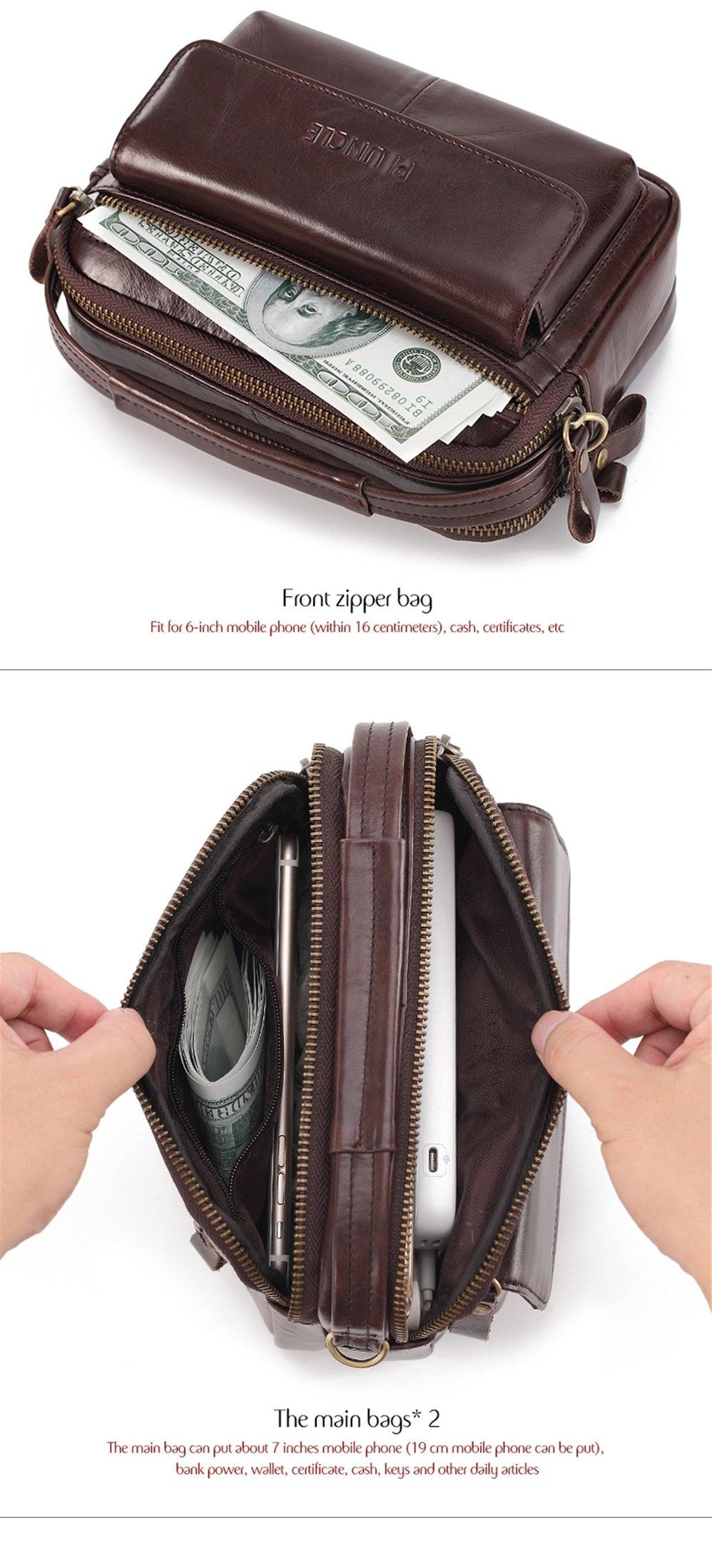 Great Men Shoulder Bag - men genuine Leather Shoulder Bags - Men Handbags Capacity Soft Leather Bag For Man Messenger Bags Tote Bag (3MA1)(LT4)(1U78) - Deals DejaVu
