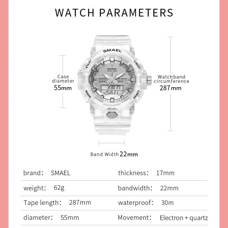 Woman Watch Quartz - Sports Watches Kids 50M Waterproof Wristwatches - Jelly Starp Clock 8025 Children Clocks Lady Watch Women (RW)(1U82)(1U84)(1U48)