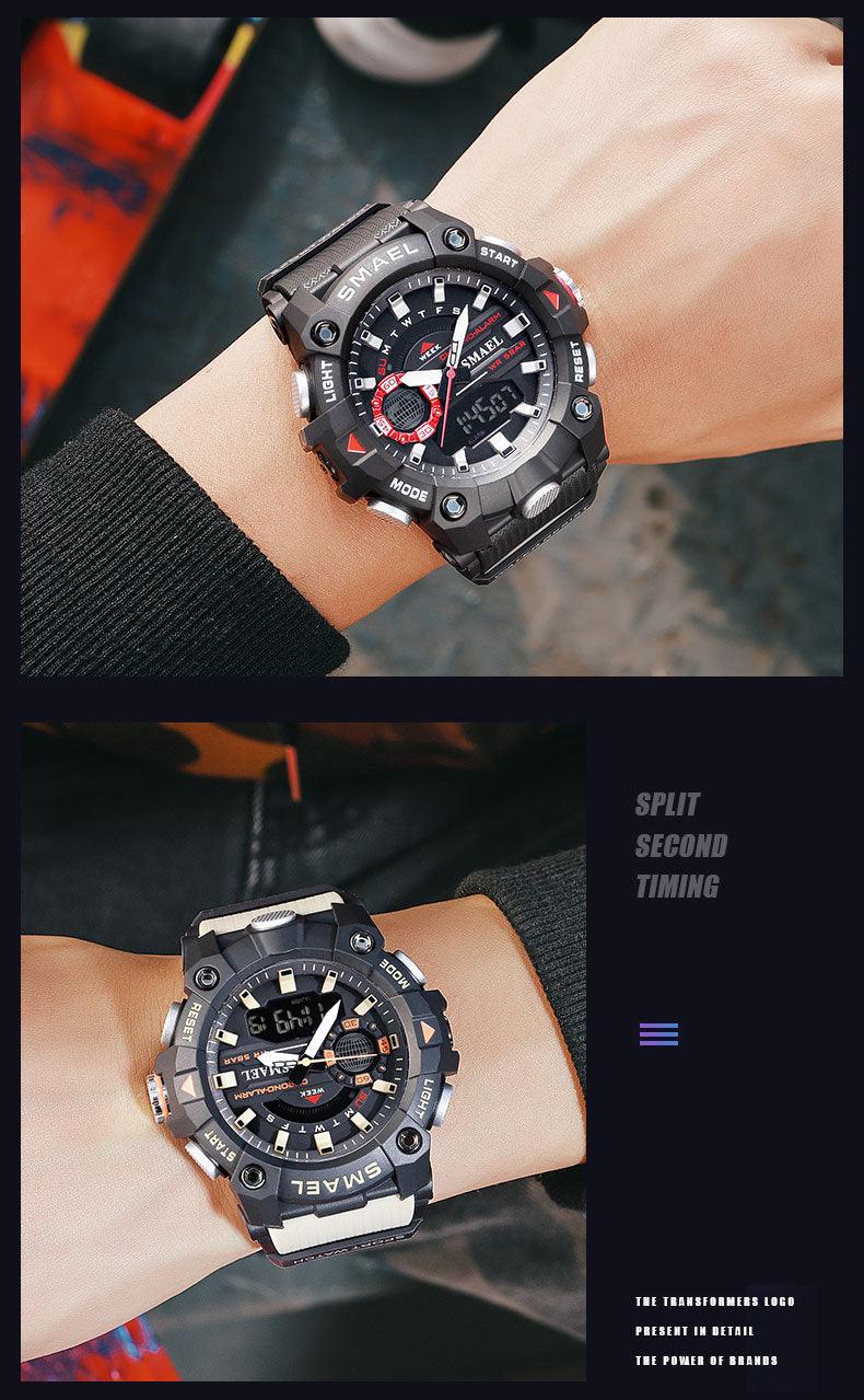 Military Watches - Men Sport Watch - New 50M Waterproof Wristwatch Stopwatch Alarm LED Light (MA9)(RW)(1U84)