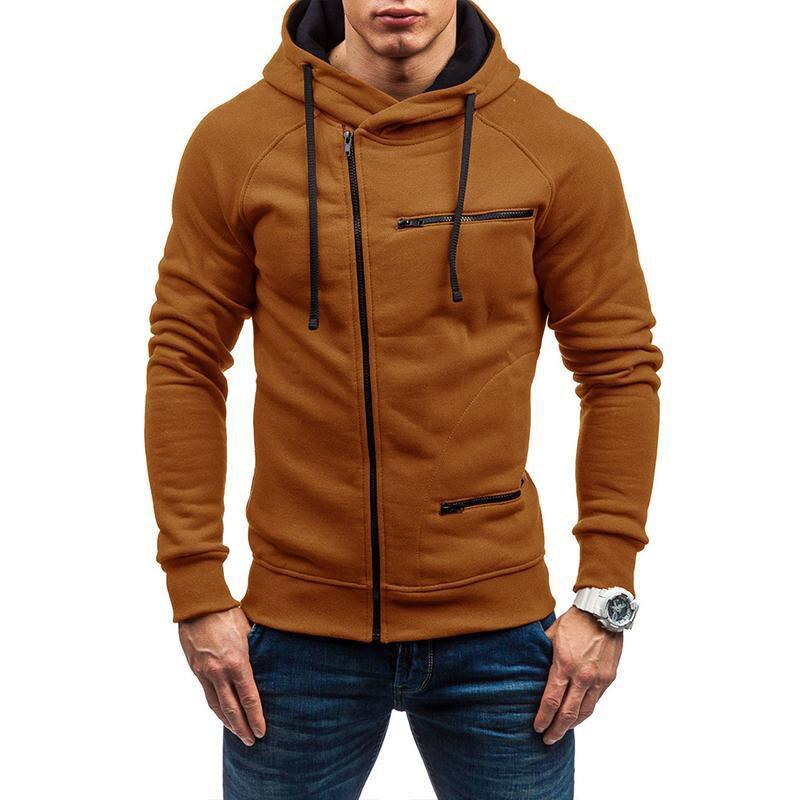 Fashion Brand Men's Hoodies - Spring Autumn Male Casual Hoodies Sweatshirts -Men's Zipper Solid Color Hoodies (TM5)(CC1)(1U100)