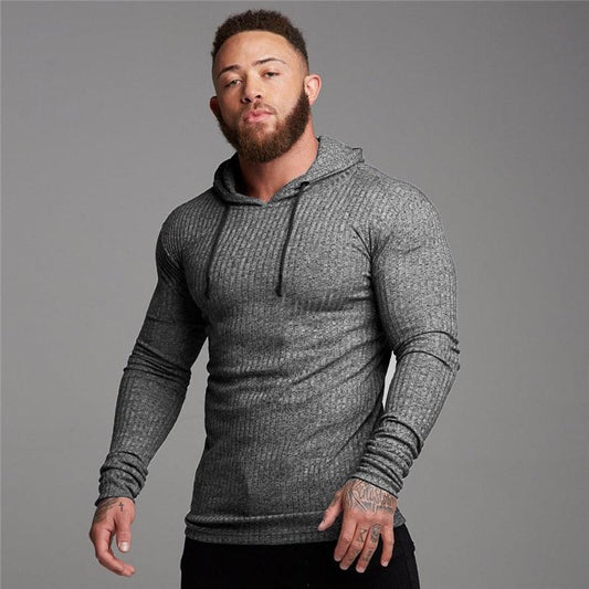 New Fashion Men's Hooded T-shirt - Slim Fit Sweaters Knittwear Mens Long Sleeve Pullovers (TM5)(CC1)(1U100)(TM7)(1U101)(1U100)