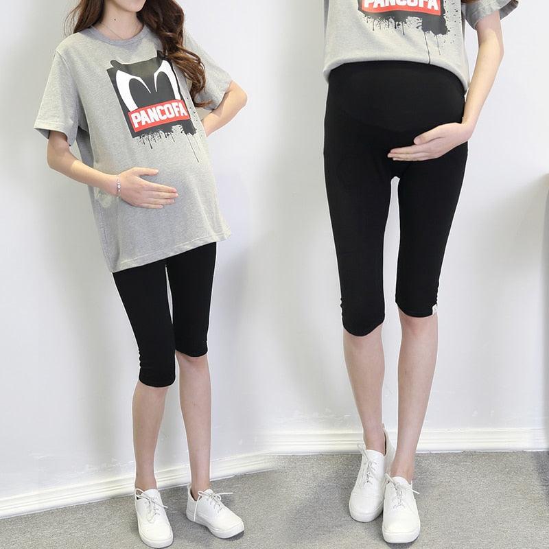 Trending Summer Thin Modal Maternity Short - Legging Elastic Waist Belly Capris Pants - Clothes for Pregnant Women (2Z7)(7Z2)(1U4)
