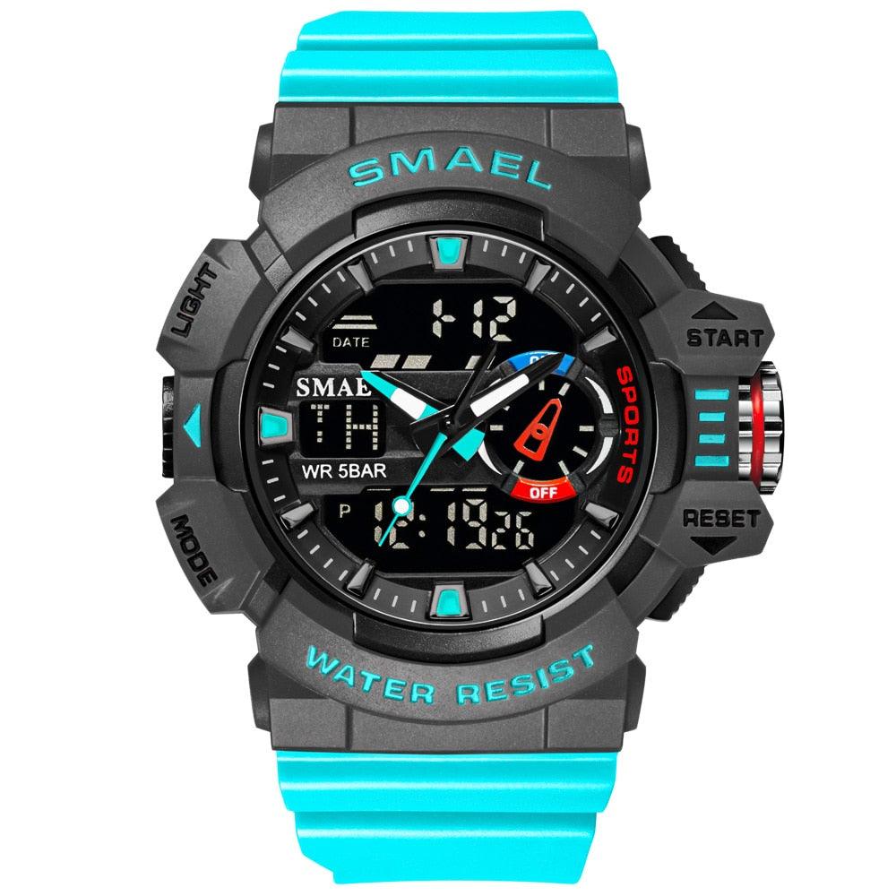 Military Watch For Men 50M Waterproof Clocks Luminous - Hands Digital Wristwatches Black Gold (MA9)(RW)(1U84)