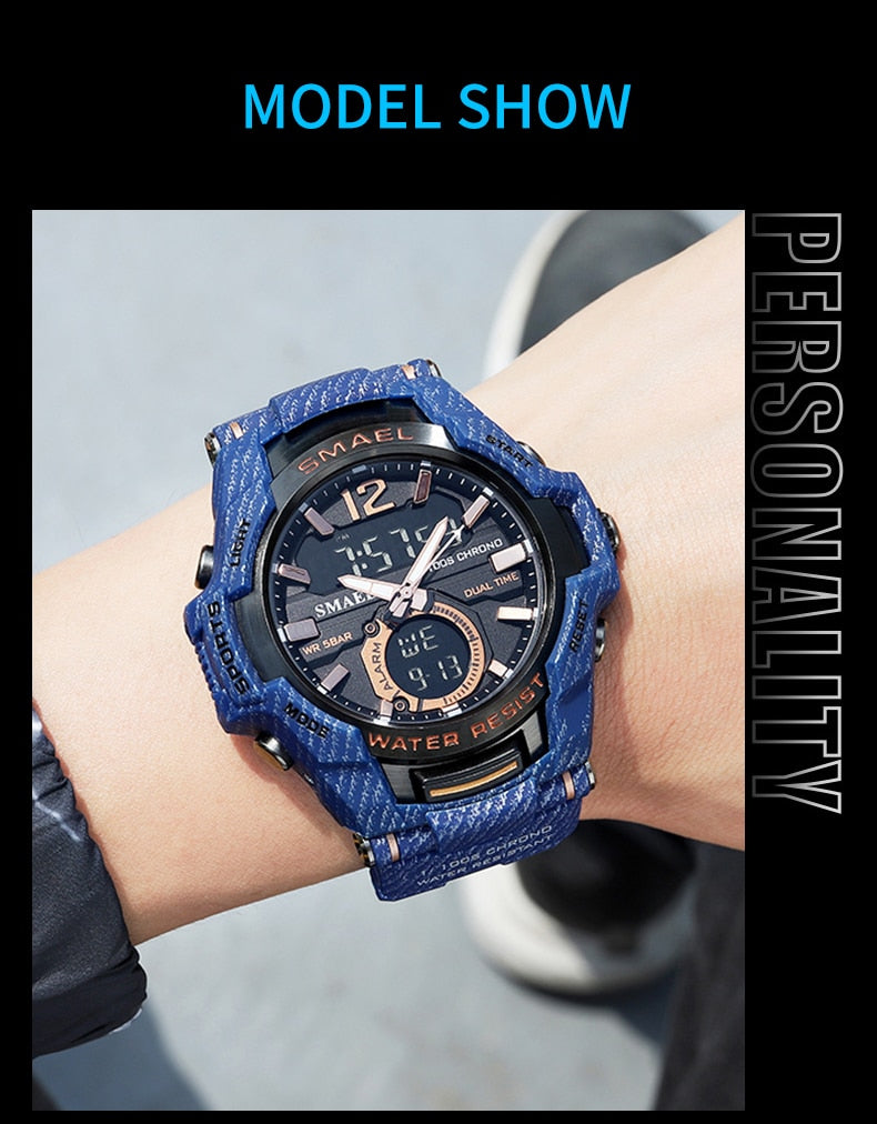 Men Watches - Sport Watch Waterproof 50M Wristwatch Relogio Masculino Militar 1805 Men's Clock (MA9)(RW)(1U84)
