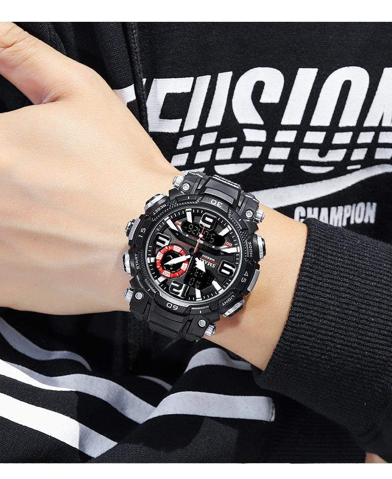 Quartz Watch For Men - Waterproof Stopwatch LED - Male Clock - Sport Watches Men relogio masculino Digital (MA9)(RW)(1U84)