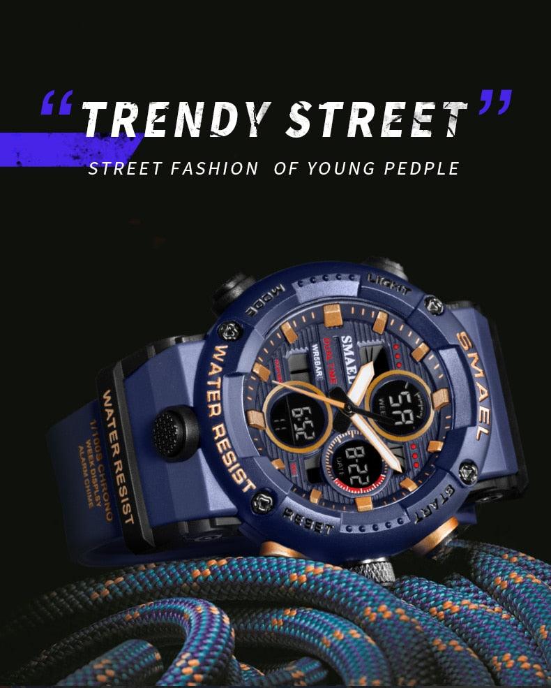 Sport Watch Men Waterproof LED Digital Watches - Stopwatch 8038 - Men Watches Quartz (MA9)(RW)(1U84)